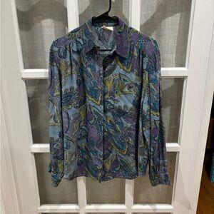 Paisley Silk Button-Up Shirt